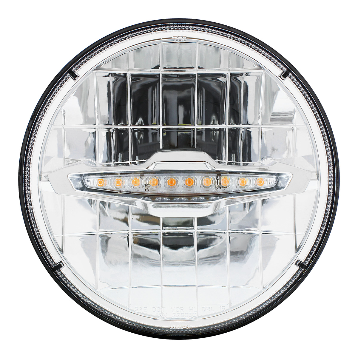ULTRALIT - 3 High Power LED 7" Headlight With 10 Amber LED Position Light - Thumbnail 2