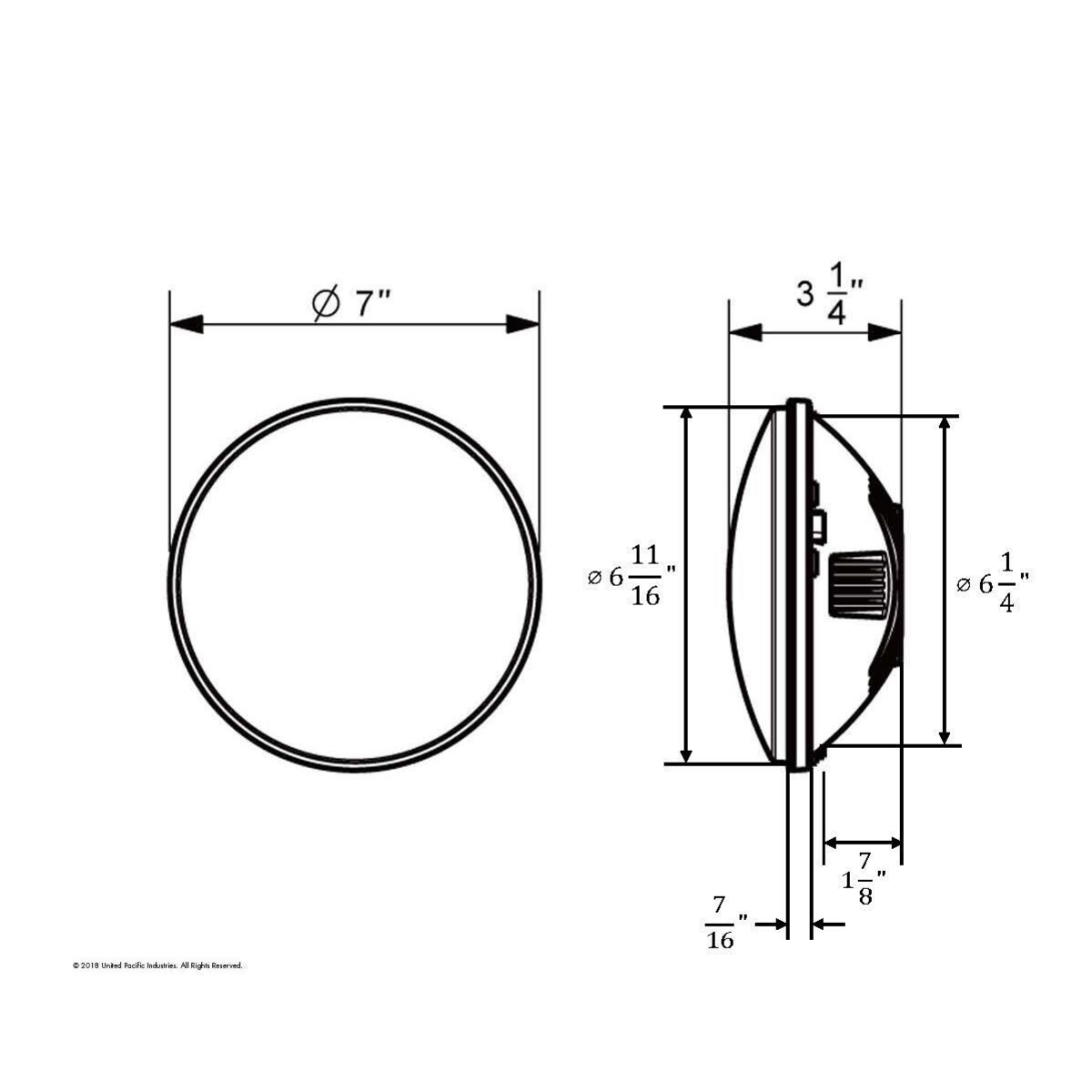 ULTRALIT - 3 High Power LED 7" Headlight With 10 Amber LED Position Light - Thumbnail 8