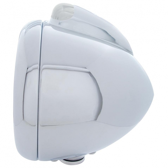 Chrome Guide 682-C Style Headlight 6014 & LED Turn Signal - Clear Lens - Thumbnail 3