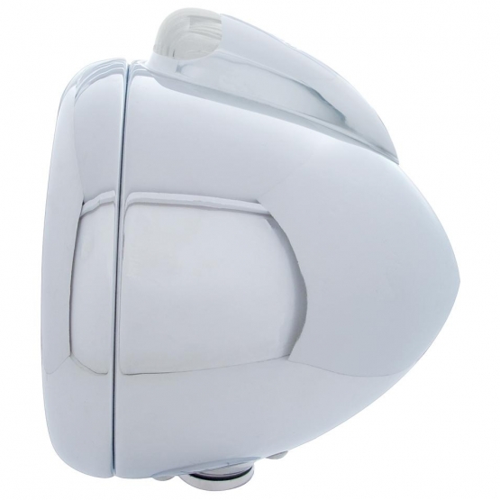 Chrome Guide 682-C Style Headlight H4 & LED Turn Signal - Clear Lens - Thumbnail 3