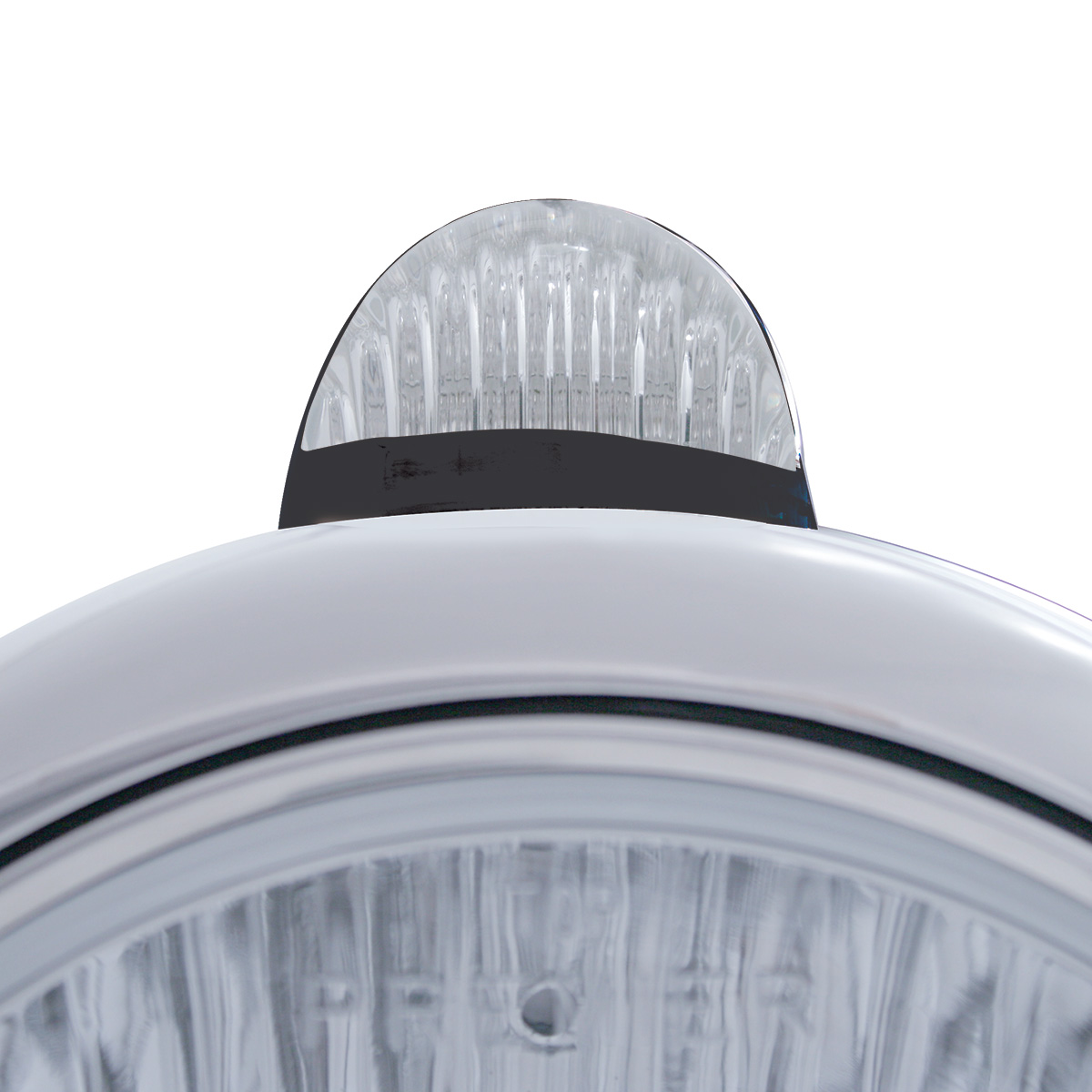 Black Guide 682-C Headlight No Bulb With LED Signal - Amber LED/Clear Lens - Thumbnail 2