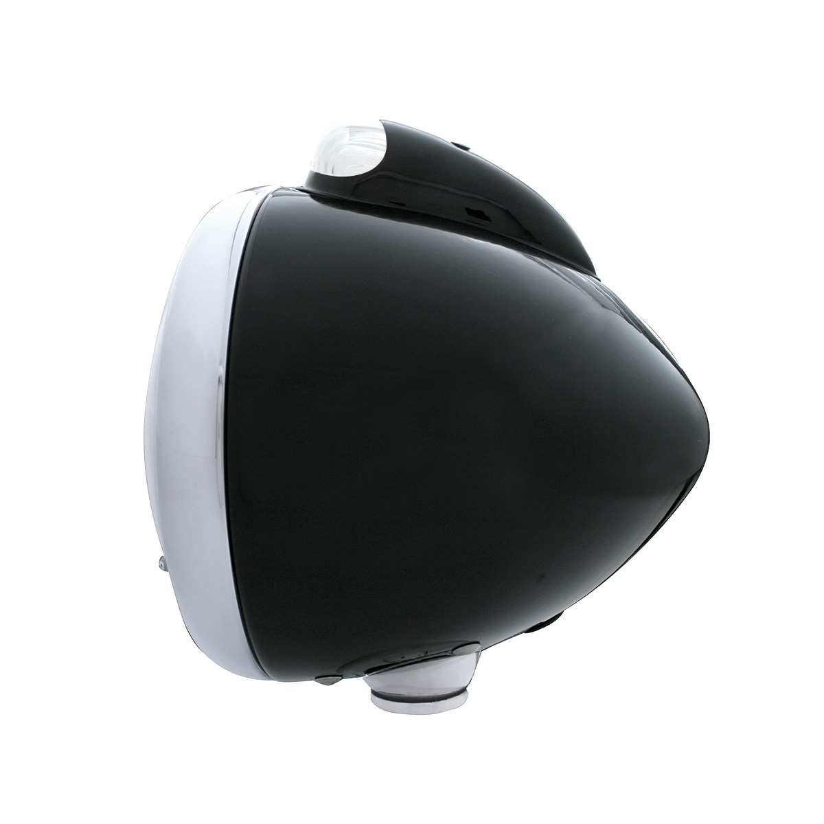 Black Guide 682-C Headlight No Bulb With LED Signal - Amber LED/Clear Lens - Thumbnail 3