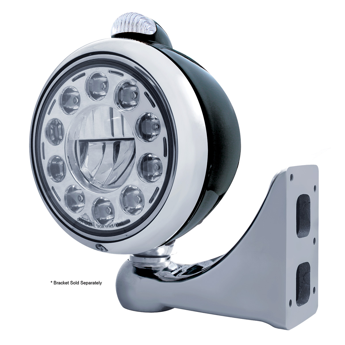 Black Guide 682-C Headlight 11 LED Bulb & Dual Mode LED Signal - Clear Lens - Thumbnail 3