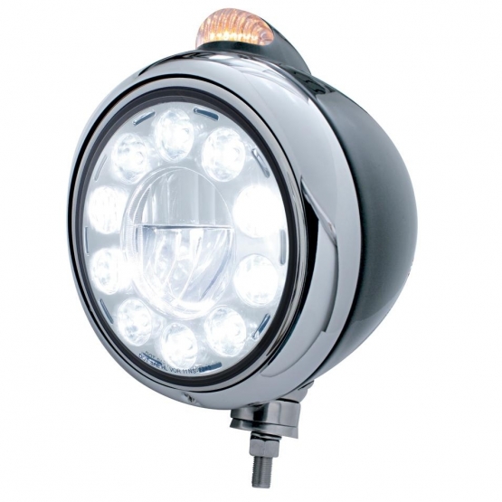 Black Guide 682-C Headlight 11 LED Bulb & Dual Mode LED Signal - Clear Lens - Thumbnail 4