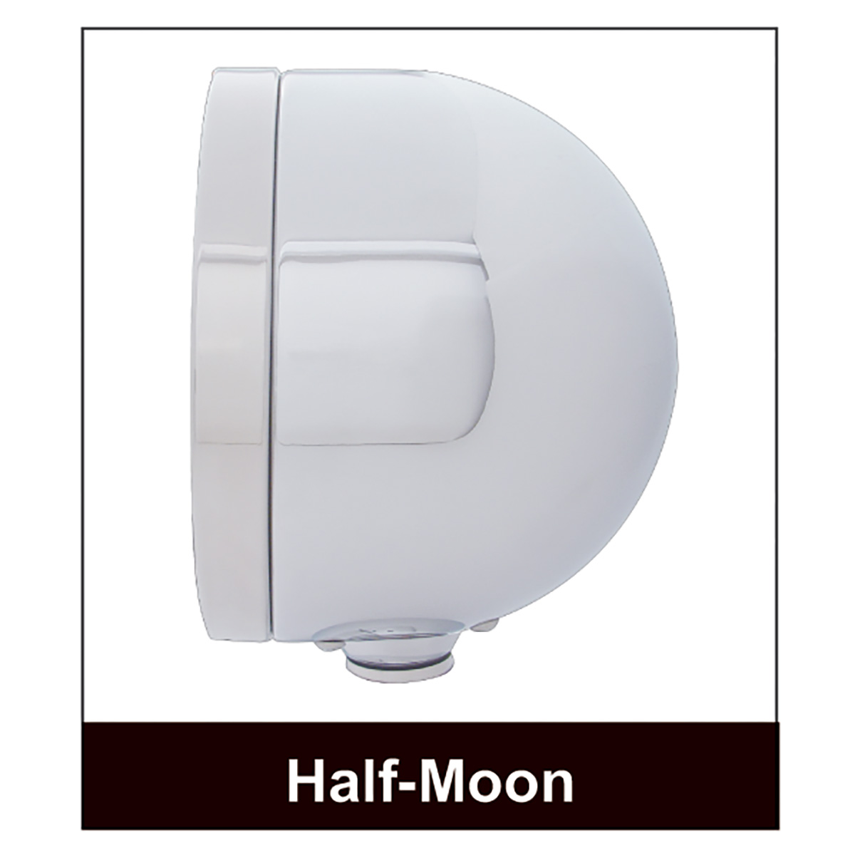 Stainless Bullet Half Moon Headlight 11 LED Bulb & LED Signal - Clear Lens - Thumbnail 5