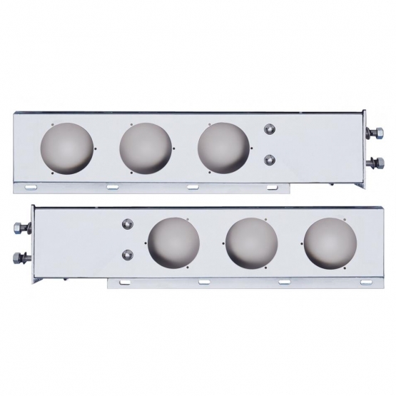 2.5" Bolt Pattern Chrome Spring Loaded Light Bar With 6X 4" Light Cutouts (Pair)