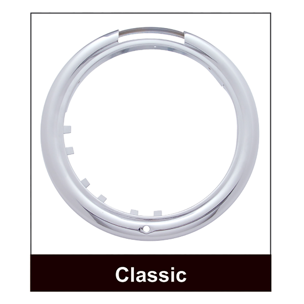 Stainless Steel Classic Half Moon Headlight H4 Bulb & LED Turn Signal - Amber Lens - Thumbnail 4