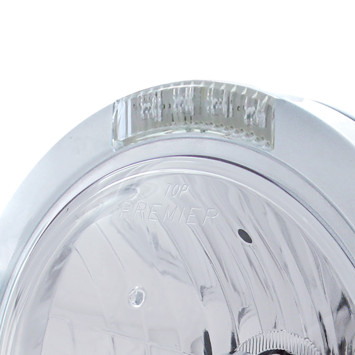 Stainless Steel Bullet Classic Headlight Crystal H4 Bulb & LED Turn Signal - Clear Lens - Thumbnail 2