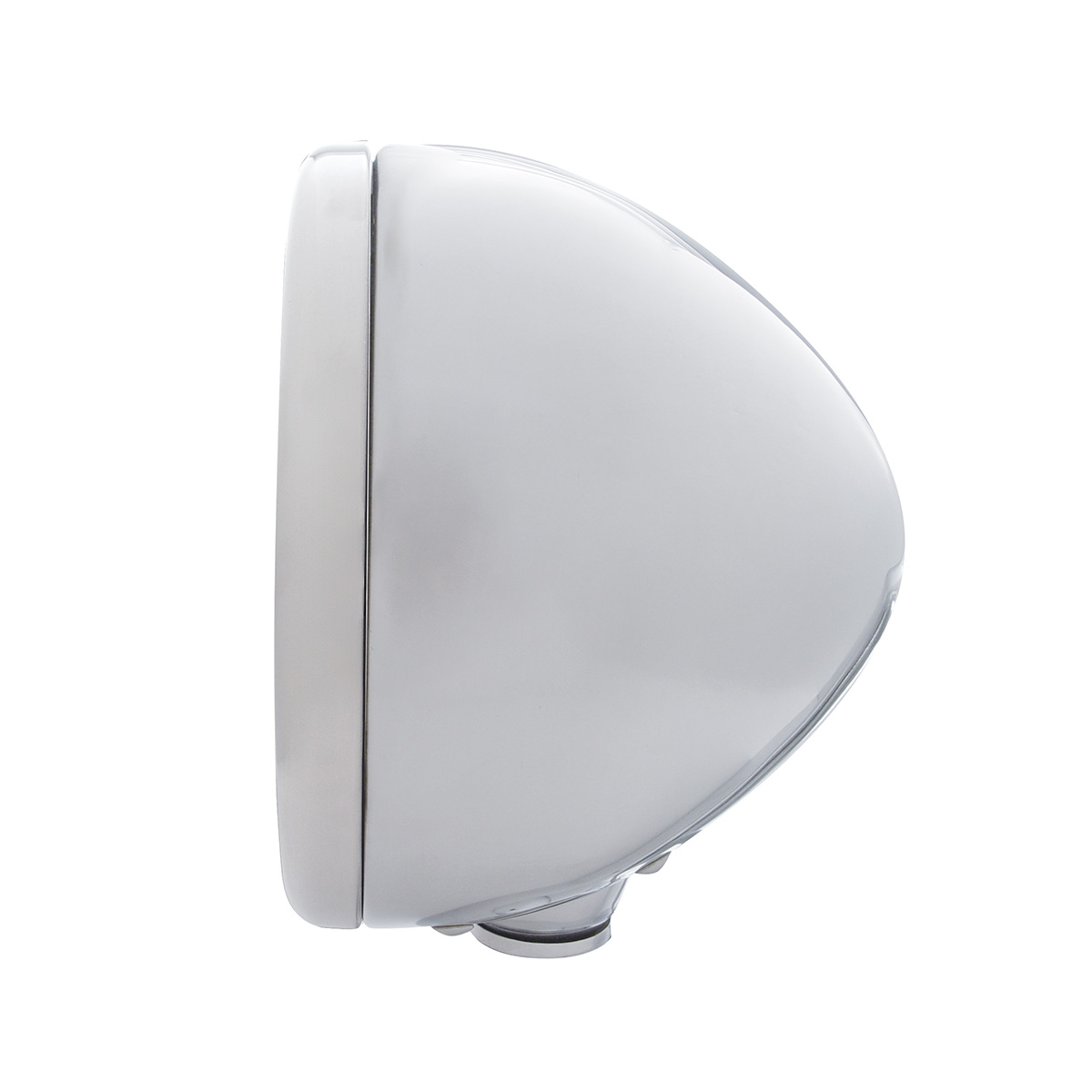 Stainless Steel Classic Headlight No Bulb With LED Turn Signal - Amber LED/Clear Lens - Thumbnail 2