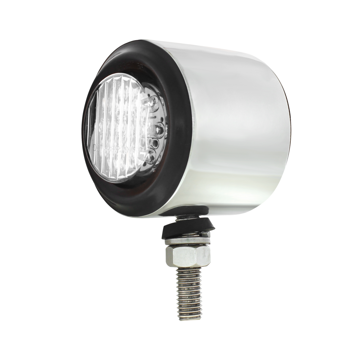 SS 2" Double Face Light With 9 LED 2" Lights & Grommets - Amber & Red LED/Clear Lens