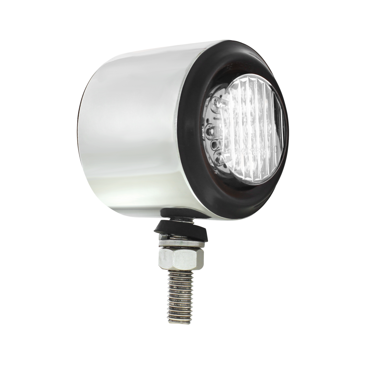 SS 2" Double Face Light With 9 LED 2" Lights & Grommets - Amber & Red LED/Clear Lens - Thumbnail 3