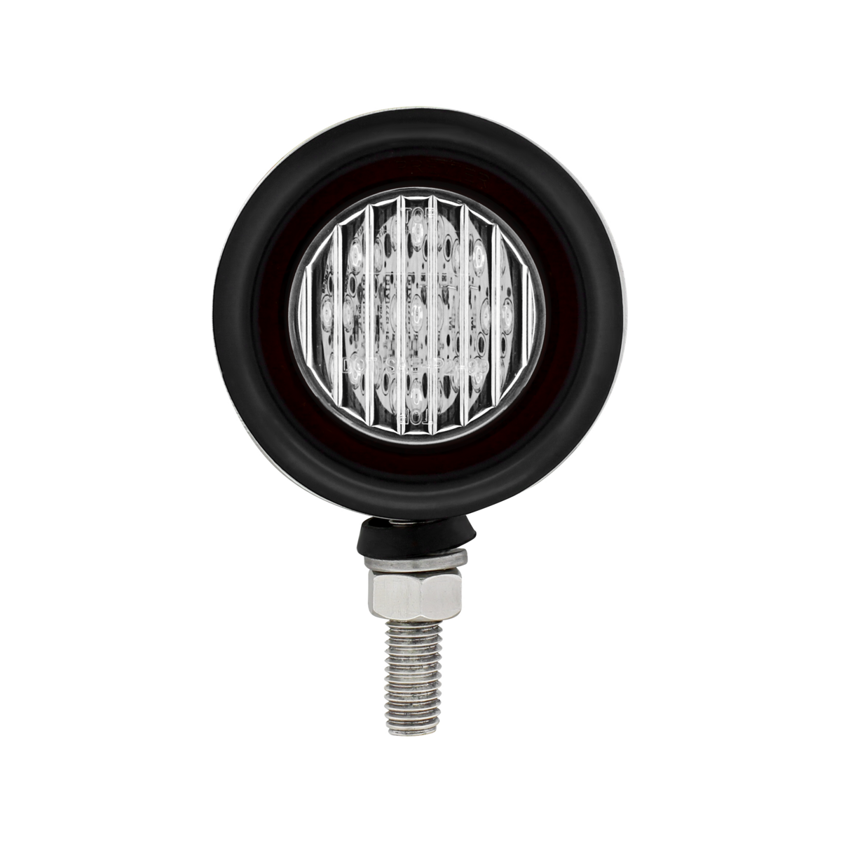 SS 2" Double Face Light With 9 LED 2" Lights & Grommets - Amber & Red LED/Clear Lens - Thumbnail 5