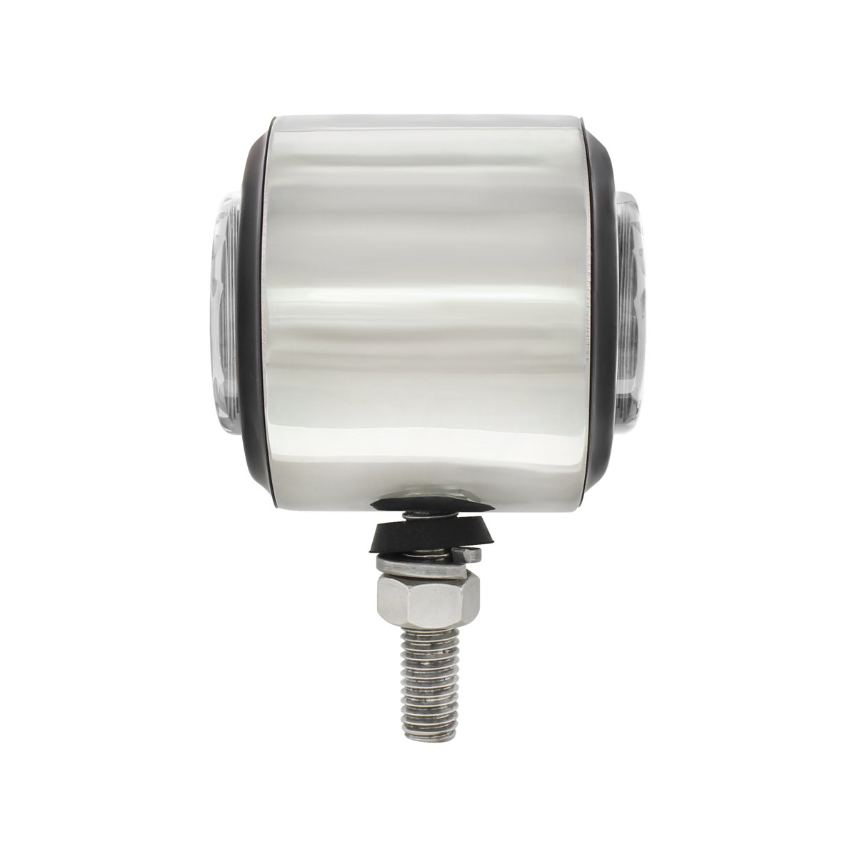 SS 2" Double Face Light With 9 LED 2" Lights & Grommets - Amber & Red LED/Clear Lens - Thumbnail 8