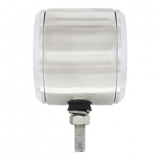 Stainless 2.5" Double Face Light With LED Lights & Bezels - Amber & Red LED/Amber & Red Lens - Thumbnail 5