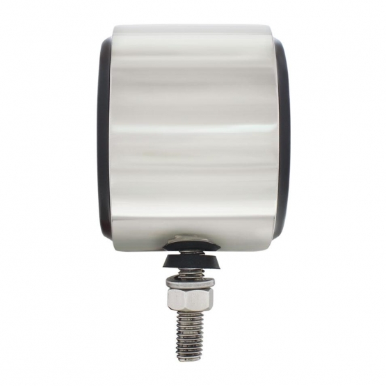 Stainless 2.5" Double Face Light With LED Lights & Grommets - Amber & Red LED/Clear Lens - Thumbnail 5