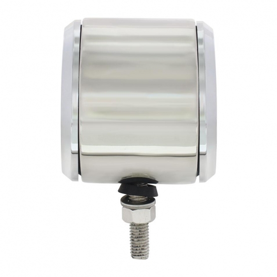 Stainless 2.5" Double Face Light With LED Lights & Bezels - Amber & Red LED/Clear Lens - Thumbnail 5