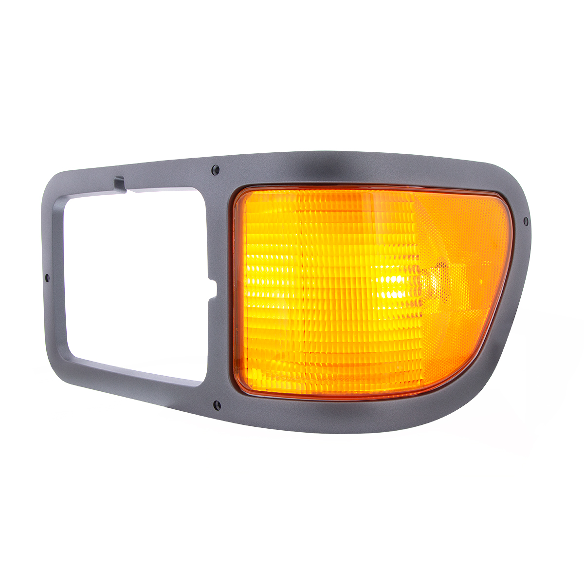 Gray Plastic Headlight Bezel With Parking Light For 2000-2015 Ford F-650/F-750 - Driver - Thumbnail 3