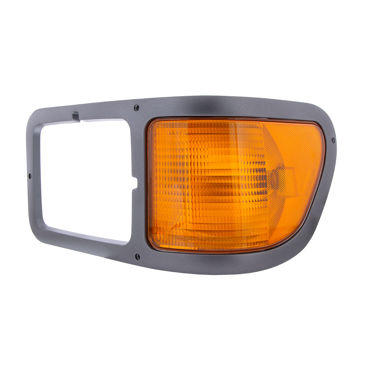Gray Plastic Headlight Bezel With Parking Light For 2000-2015 Ford F-650/F-750 - Driver - Thumbnail 4