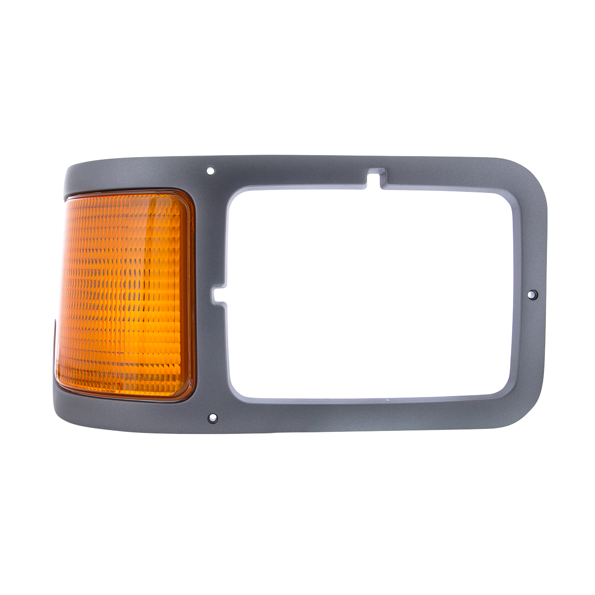 Gray Plastic Headlight Bezel With Parking Light For 2000-2015 Ford F-650/F-750 - Passenger - Thumbnail 2