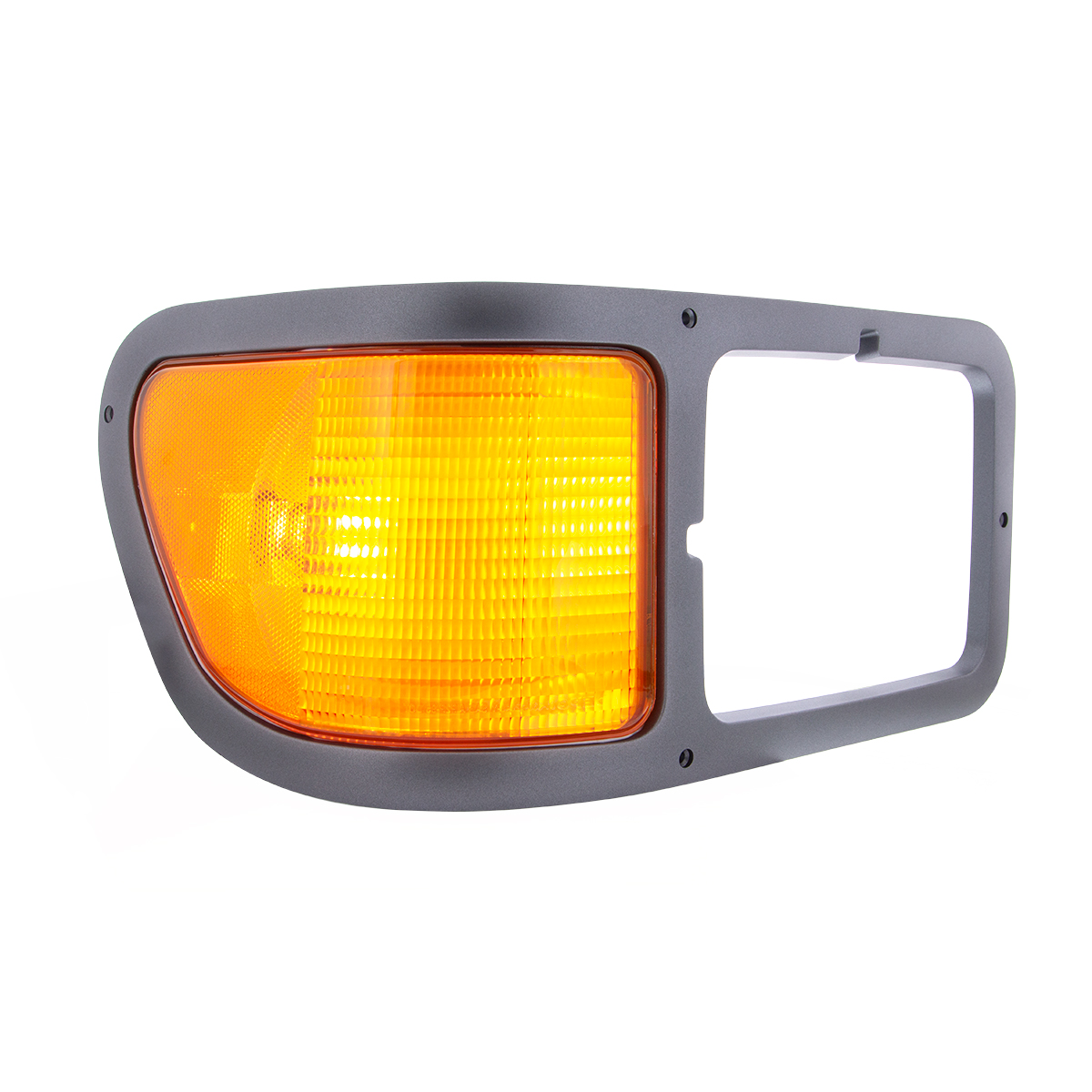 Gray Plastic Headlight Bezel With Parking Light For 2000-2015 Ford F-650/F-750 - Passenger - Thumbnail 3