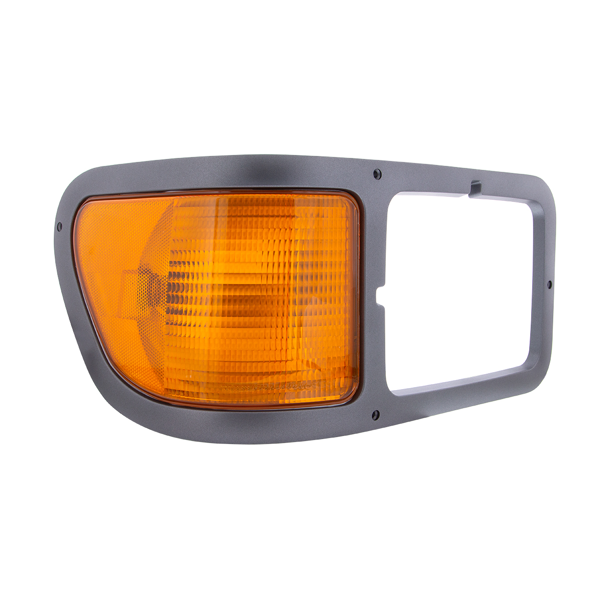 Gray Plastic Headlight Bezel With Parking Light For 2000-2015 Ford F-650/F-750 - Passenger - Thumbnail 4