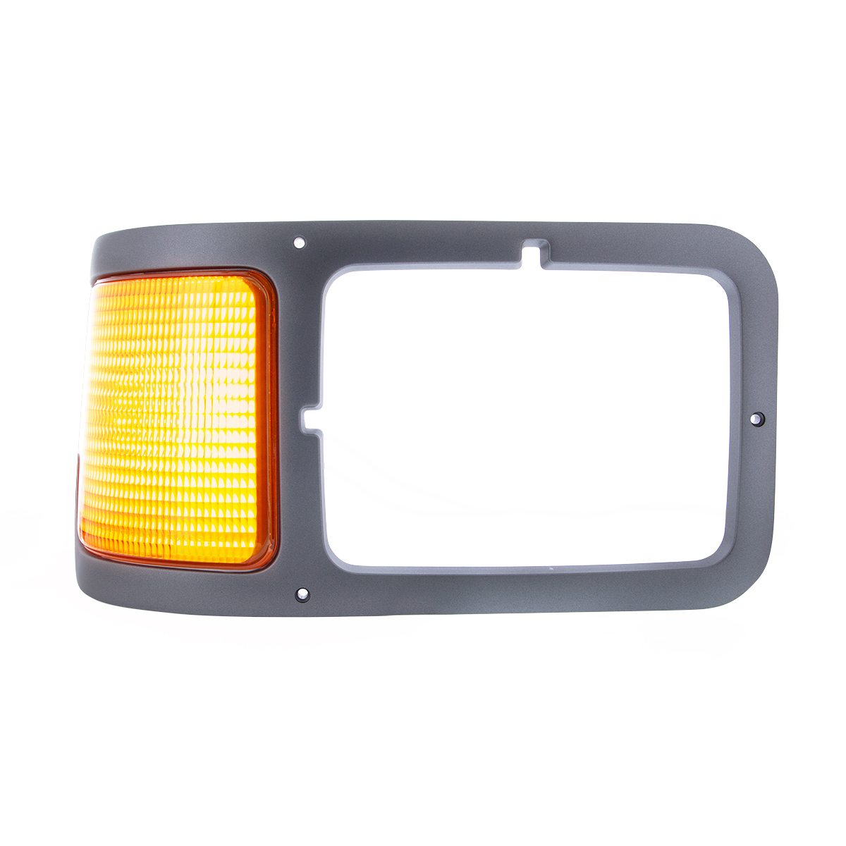 Gray Plastic Headlight Bezel With Parking Light For 2000-2015 Ford F-650/F-750 - Passenger - Thumbnail 6
