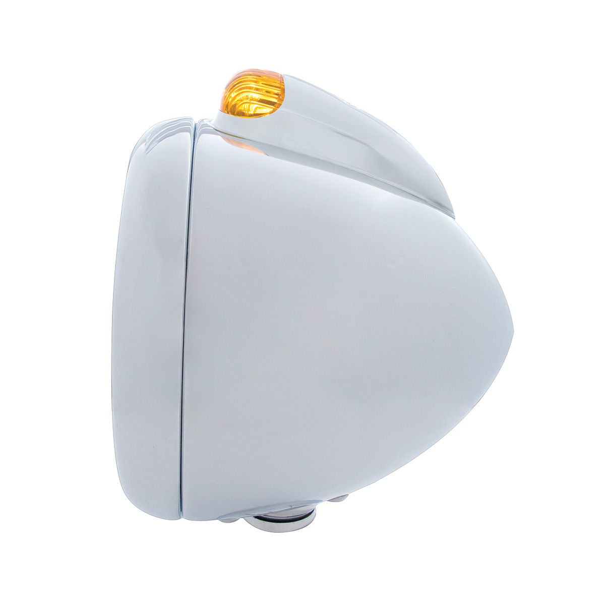 Stainless Steel Guide 682-C Headlight H4 With 6 Amber LED & Dual Mode LED Signal-Amber Lens - Thumbnail 3