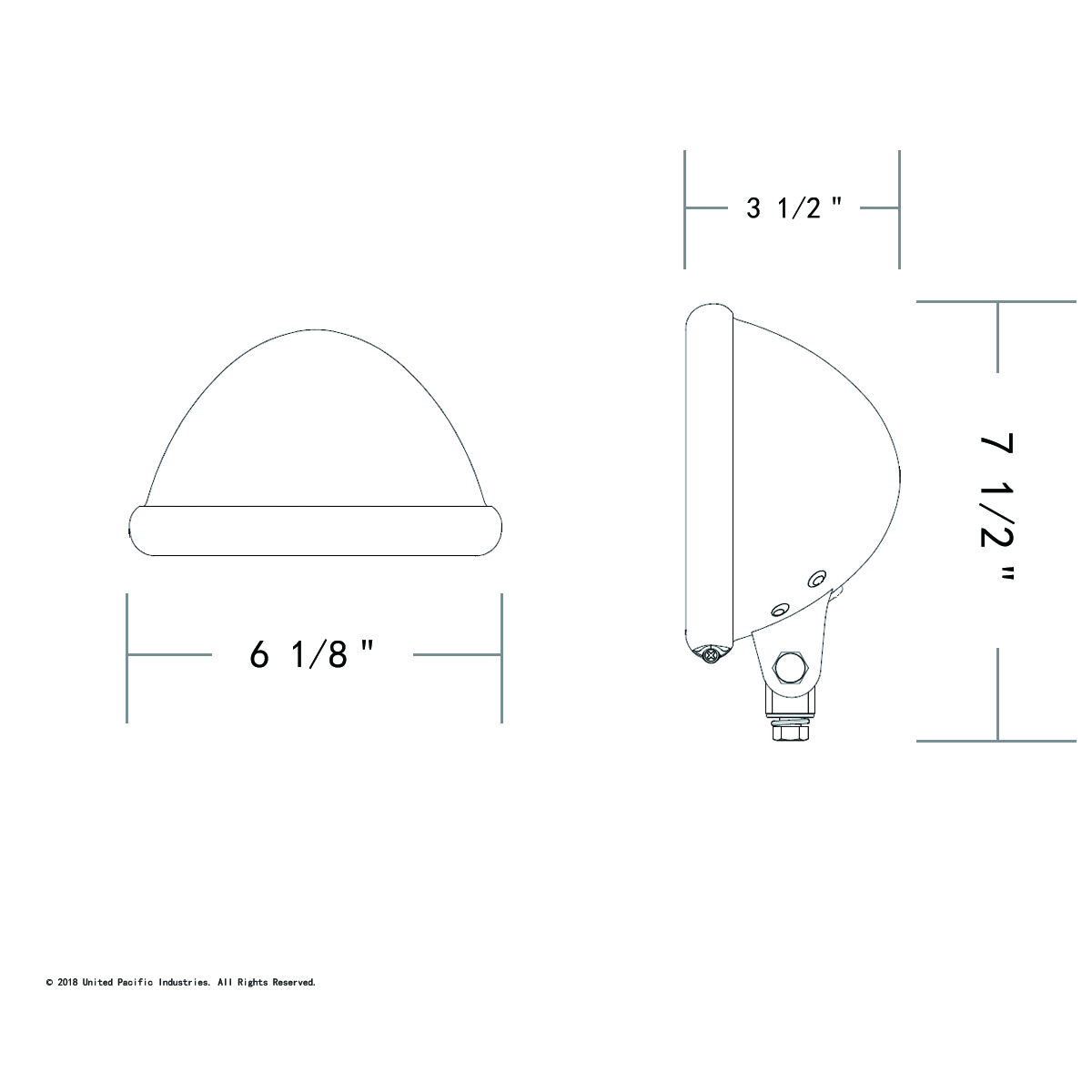 Black 5-3/4" Motorcycle Headlight Housing Only - Bottom Mount - Thumbnail 5