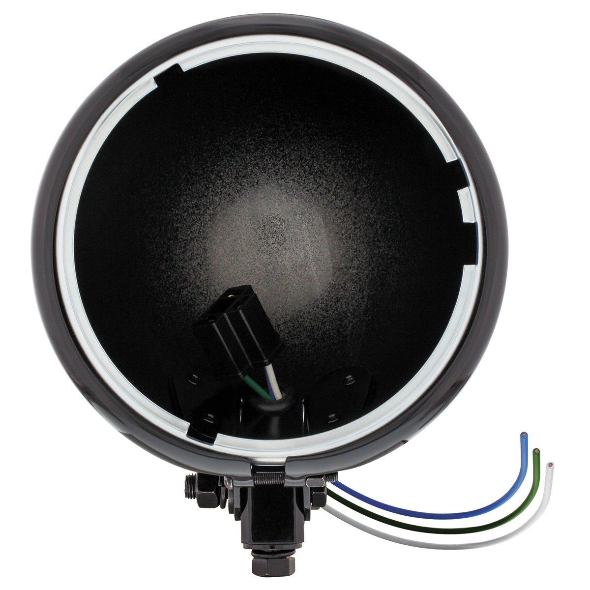 Black 5-3/4" Motorcycle Headlight Housing Only - Bottom Mount - Thumbnail 6