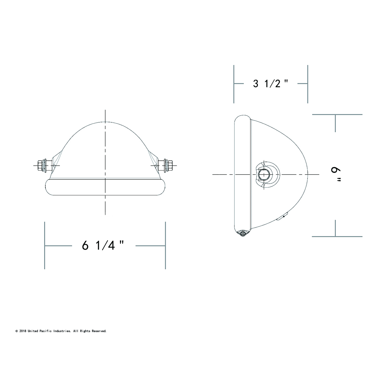 Chrome 5-3/4" Motorcycle Headlight Housing Only - Side Mount - Thumbnail 5