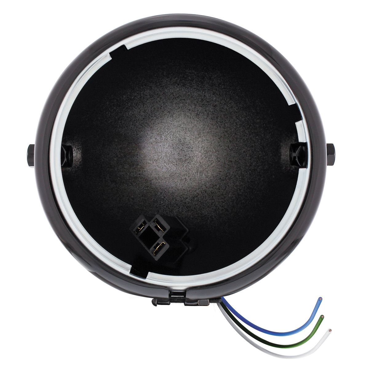 Black 5-3/4" Motorcycle Headlight Housing Only - Side Mount