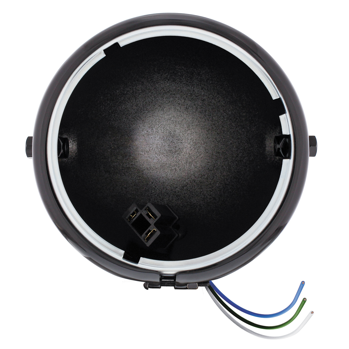 Black 5-3/4" Motorcycle Headlight Housing Only - Side Mount - Thumbnail 6