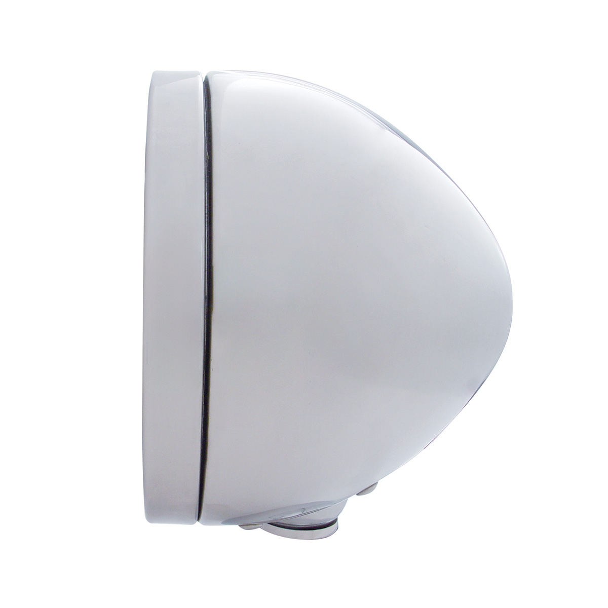 Stainless Steel Bullet Classic Headlight H4 With 10 Amber LED & Dual Mode LED Signal - Clear Lens - Thumbnail 3