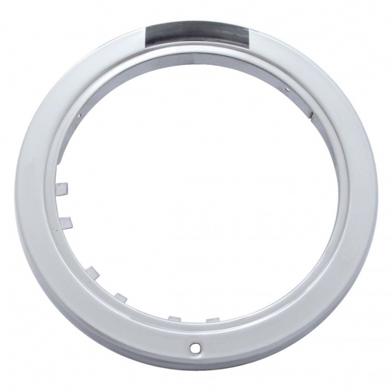 Stainless Steel Bullet Half Moon Headlight H4 With 10 Amber LED & Dual Mode LED Signal-Clear Lens - Thumbnail 5