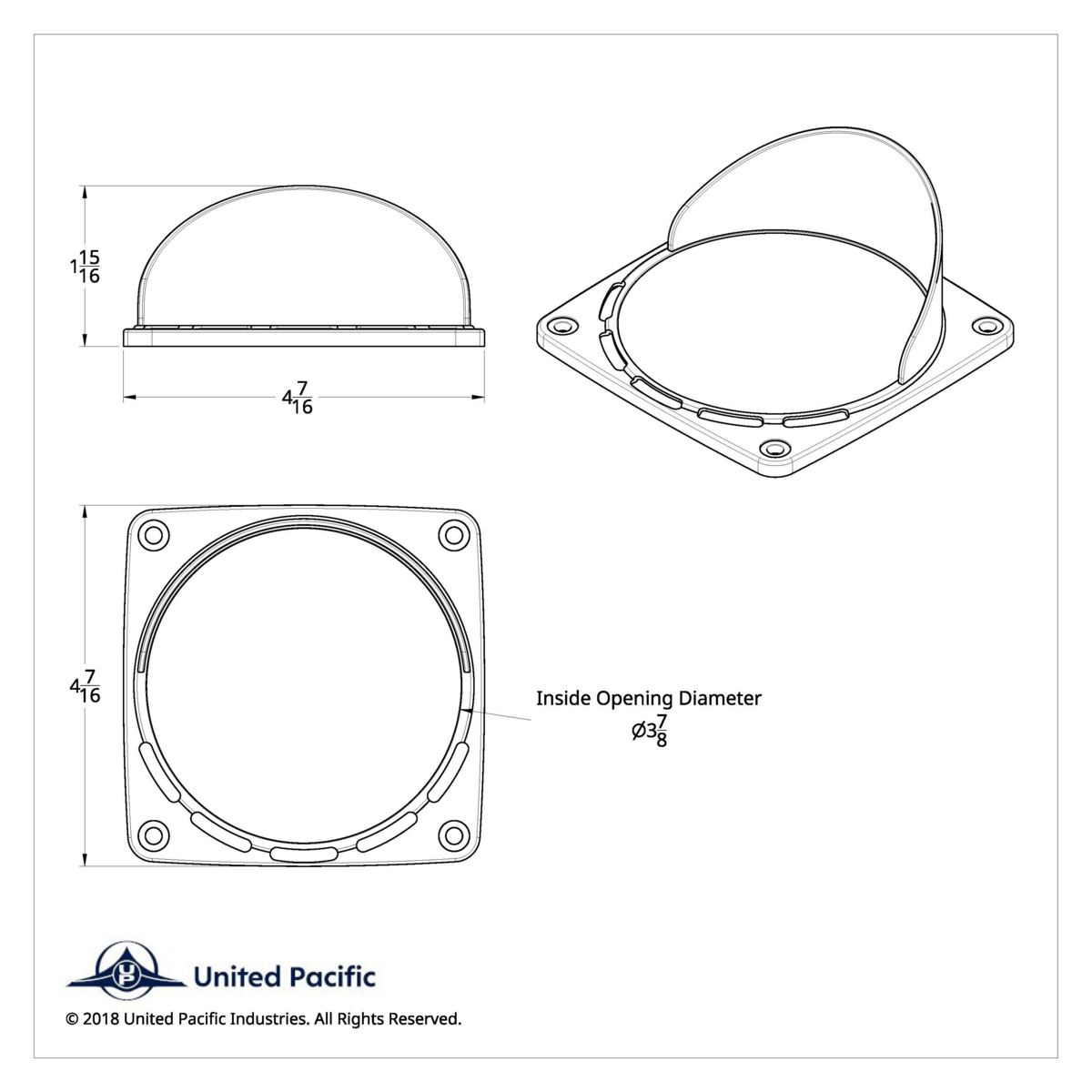 Square Turn Signal Light Bezel With Visor - Thumbnail 4