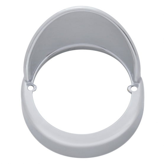 Chrome Plastic Cab Light Bezel With Visor For United Pacific Truck-Lite Style Cab Light