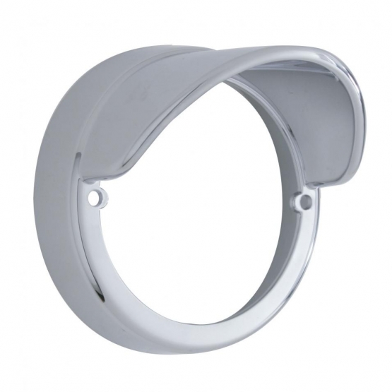 Chrome Plastic Cab Light Bezel With Visor For United Pacific Truck-Lite Style Cab Light - Thumbnail 2