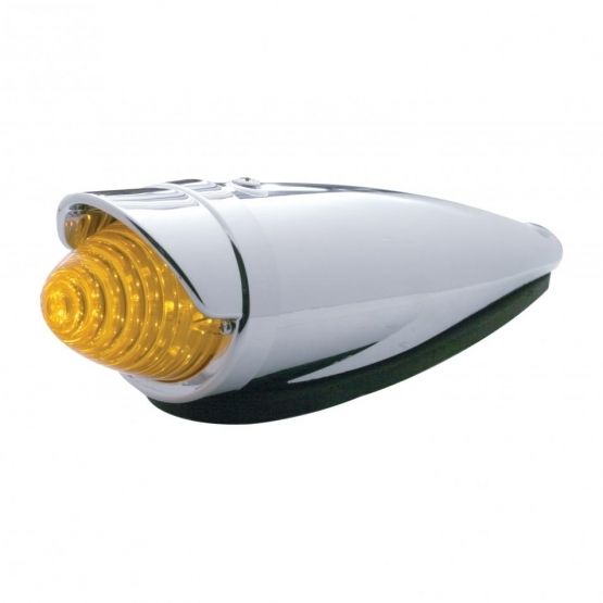 Chrome Plastic Cab Light Bezel With Visor For United Pacific Truck-Lite Style Cab Light - Thumbnail 3