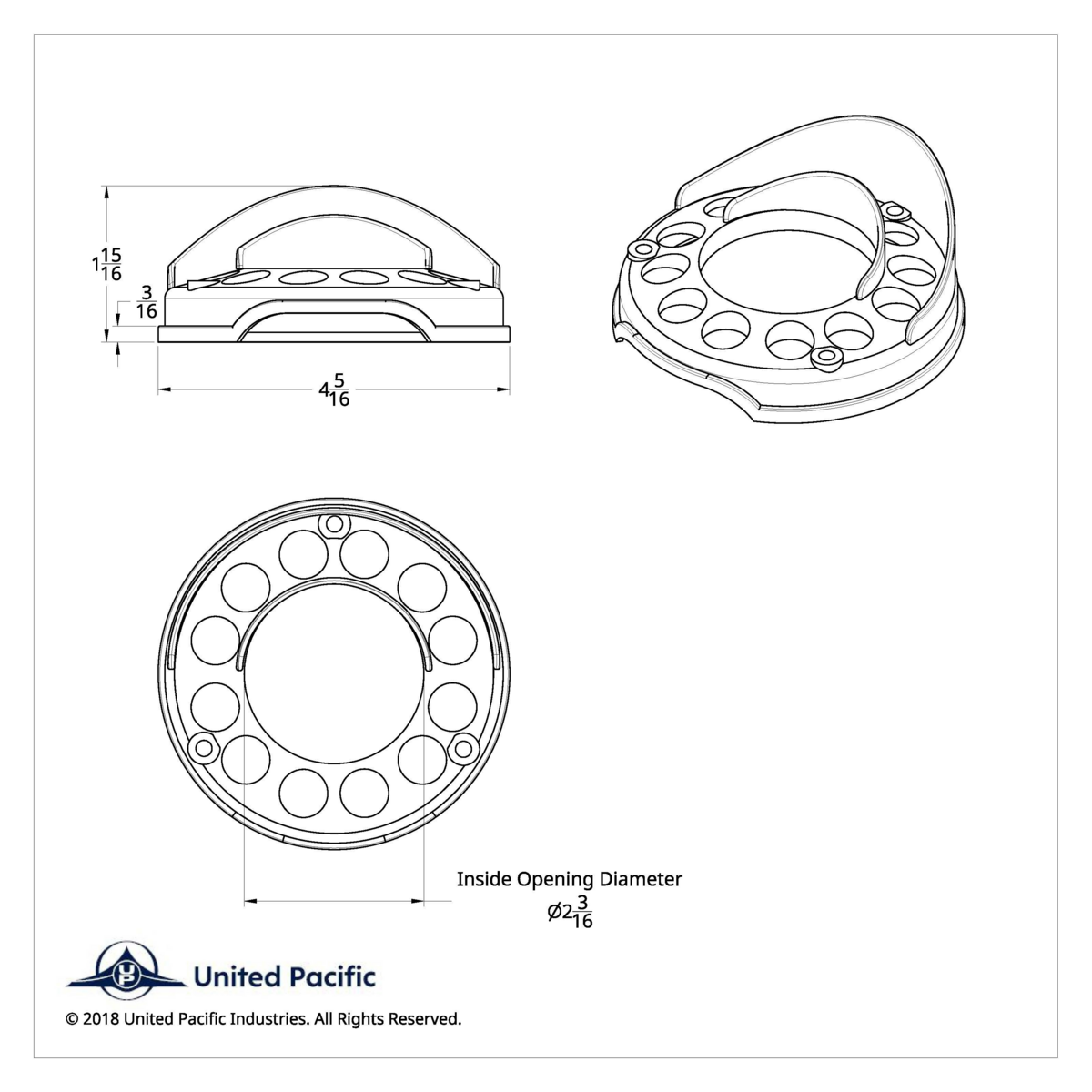 Chrome Plastic Light Bezel With Visor For UP LED Double Face Turn Signal Light - Thumbnail 3