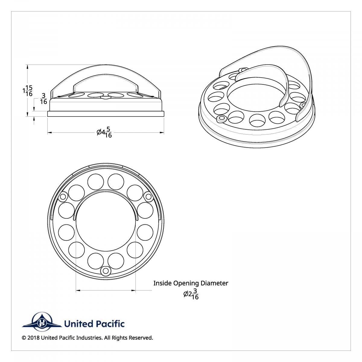Chrome Plastic Light Bezel With Up-Side Down Visor For UP LED Double Face Turn Signal Light - Thumbnail 2