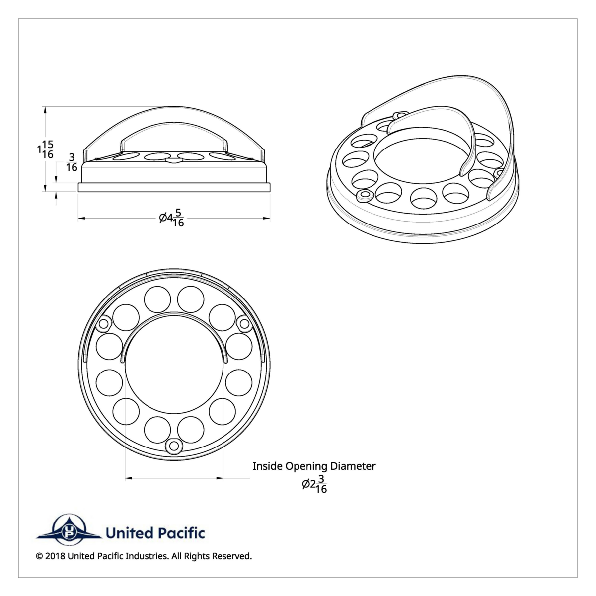 Chrome Plastic Light Bezel With Up-Side Down Visor For UP LED Double Face Turn Signal Light - Thumbnail 4