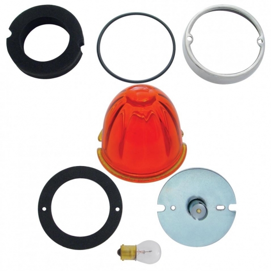 Grakon 1000 Style Cab Light Conversion Kit With Watermelon Glass Lens & 1156 Base - Dark Amber