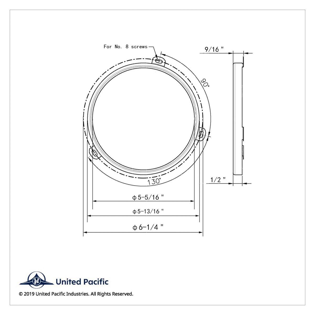 5-3/4" Headlight Retaining Ring (Bulk) - Thumbnail 3