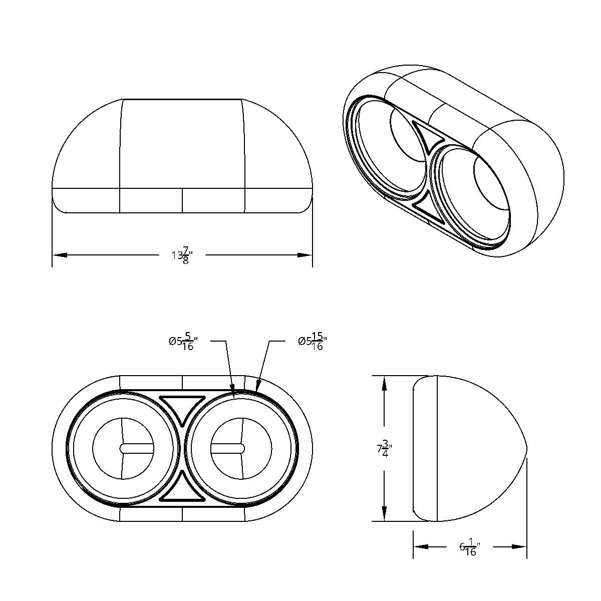 304 Stainless Dual Headlight Housing With Inner Lamp Bucket For Peterbilt 359 - Passenger - Thumbnail 4