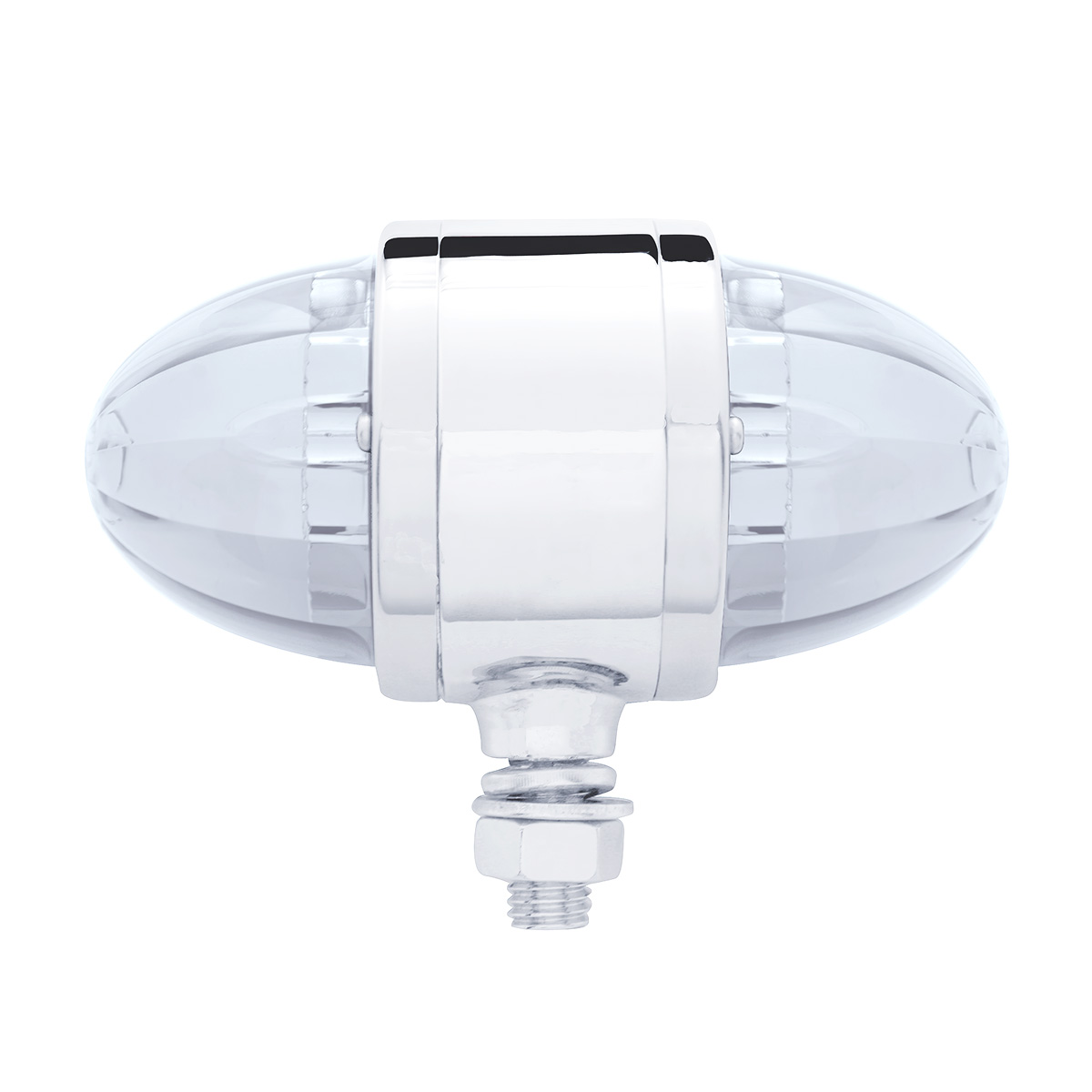 34 LED Watermelon Double Face Light W/Chrome Housing - Amber & Red LED/Clear Lens - Thumbnail 2