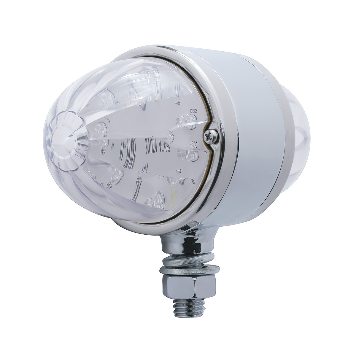 34 LED Watermelon Double Face Light W/Chrome Housing - Amber & Red LED/Clear Lens - Thumbnail 4