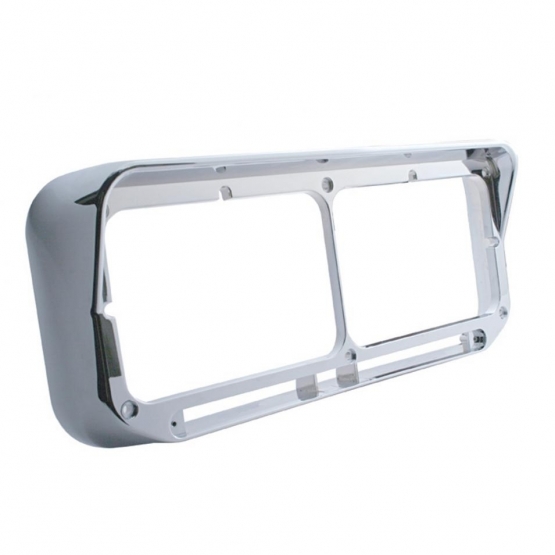 Rectangular Dual Headlight Bezel With Visor - LED Cutout - Thumbnail 2
