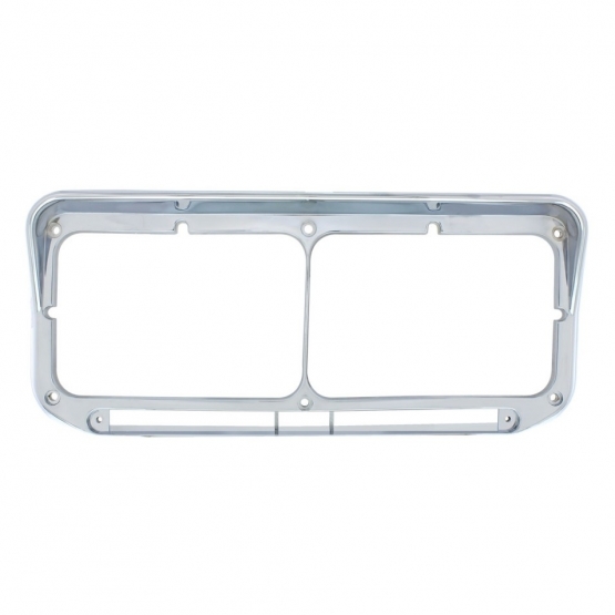 Rectangular Dual Headlight Bezel With Visor - LED Cutout - Thumbnail 3