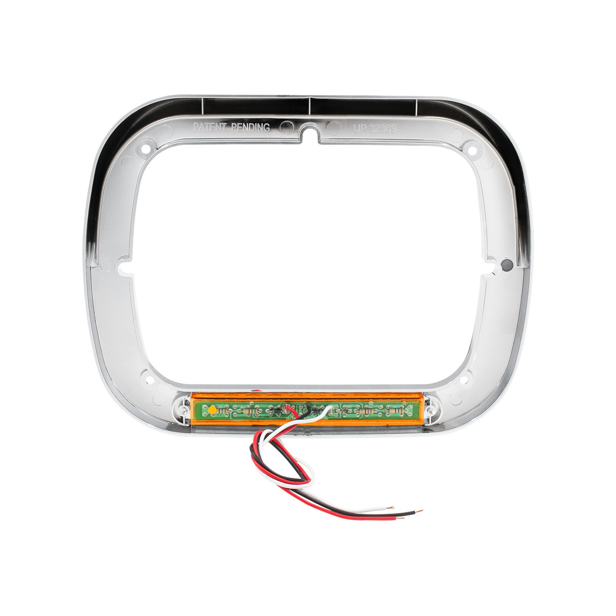 10 LED 5" x 7" Headlight Bezel With Visor - Amber LED/Amber Lens - Thumbnail 6