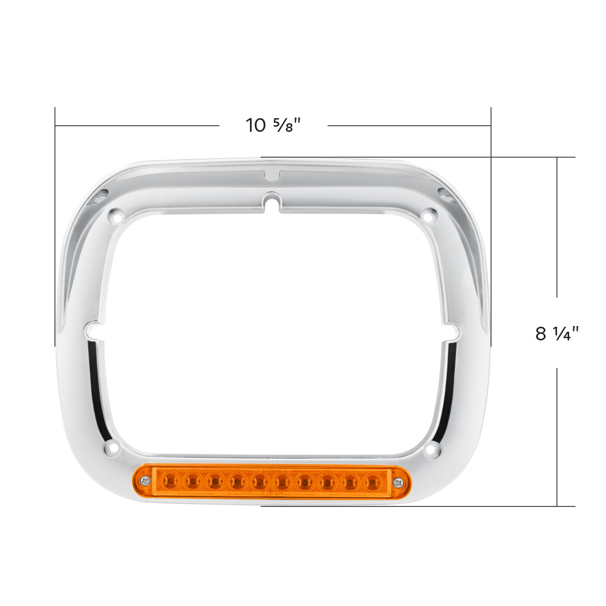 10 LED 5" x 7" Headlight Bezel With Visor - Amber LED/Amber Lens - Thumbnail 8